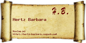 Hertz Barbara névjegykártya